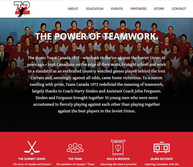 Team Canada 1972 legacy page