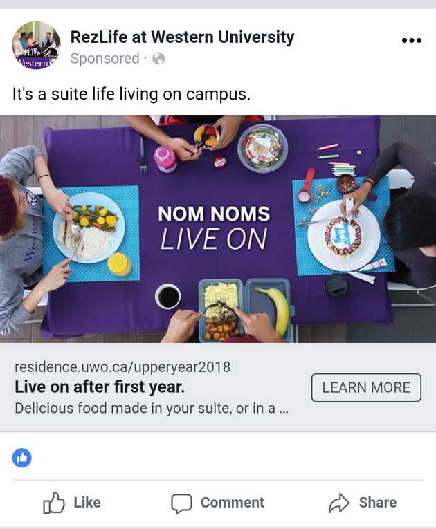 Nom noms FaceBook ad sample